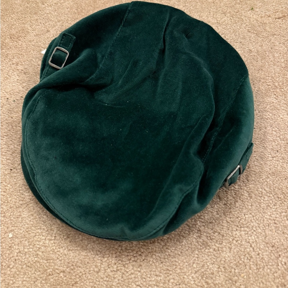 Janie and Jack Deep Green Velvet Hat